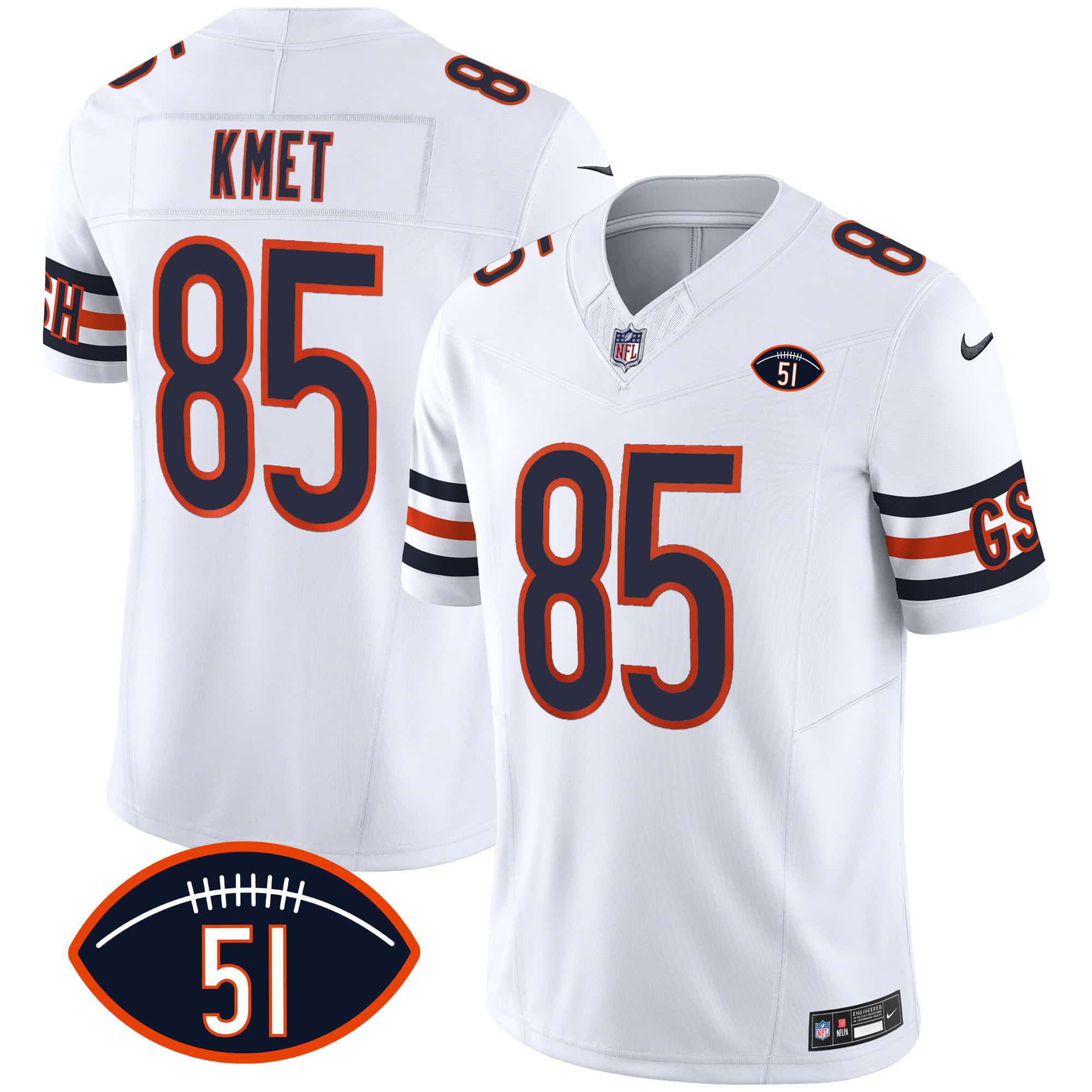 Men Chicago Bears #85 Kmet White 2024 Nike Patch GSH Vapor NFL Jersey->indianapolis colts->NFL Jersey